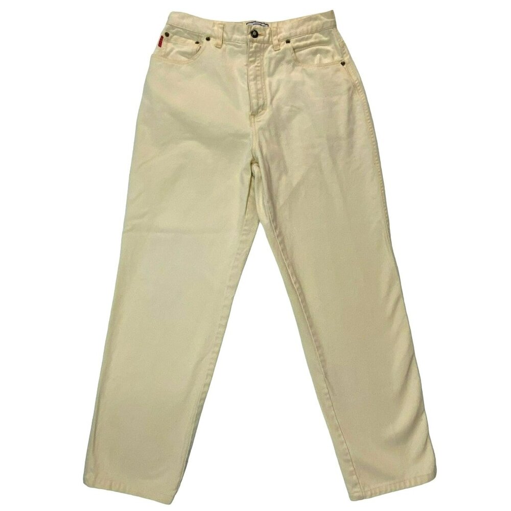 Vintage Bugle Boy for Her Super High Rise Mom Jeans 28 x 27 Yellow 90s Y2K